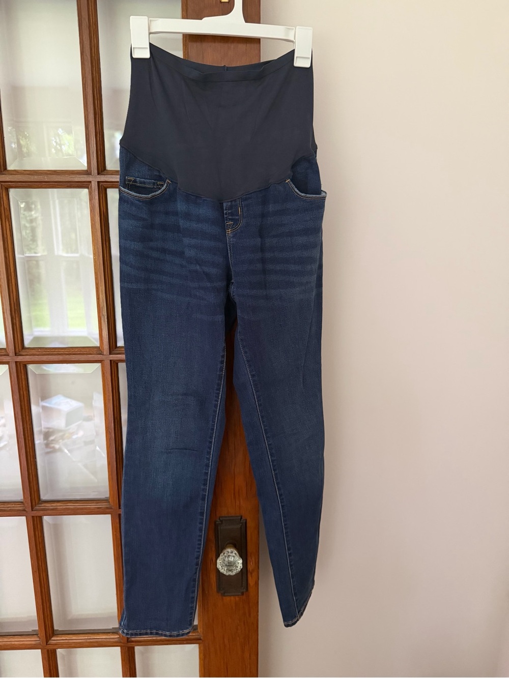 Old Navy Dark Blue Maternity Jeggings with Black Support Panel